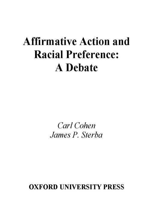 Title details for Affirmative Action and Racial Preference by Carl Cohen - Available
